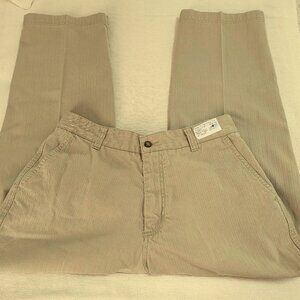 St Johns Bay Textured Khaki 5 Pocket Straight Leg Soft Ribbed Cotton Pants 34/30